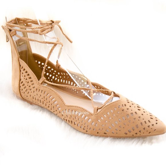 Shoes - New Toffee  Flats Lace Up Pointy Toe Flat Shoes